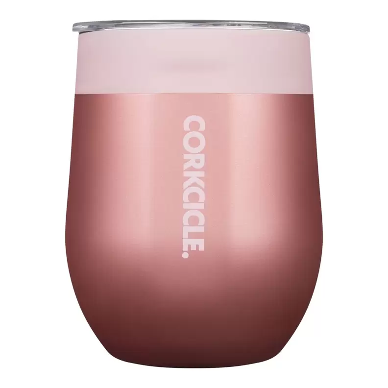 Corkcicle Stemless 12 oz Wine Tumbler, Sliding Lid, Insulated Stainless Steel