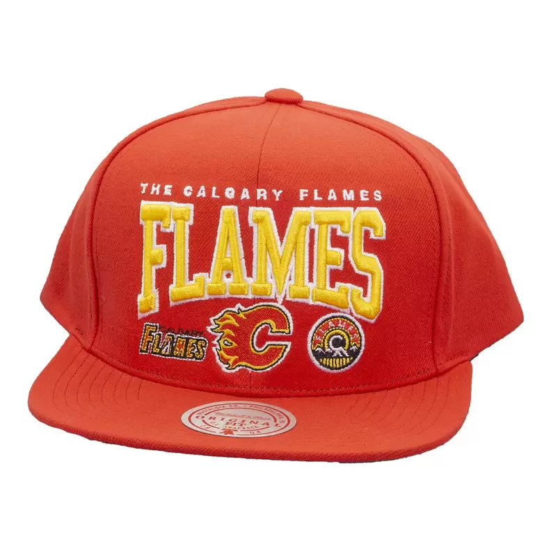 Calgary Flames Mitchell & Ness Team Ground 2.0 Dad Cap