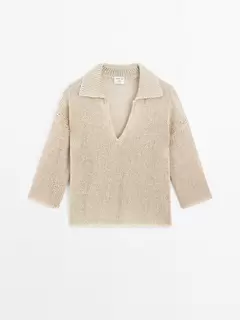Polo sweater with open collar - STUDIO