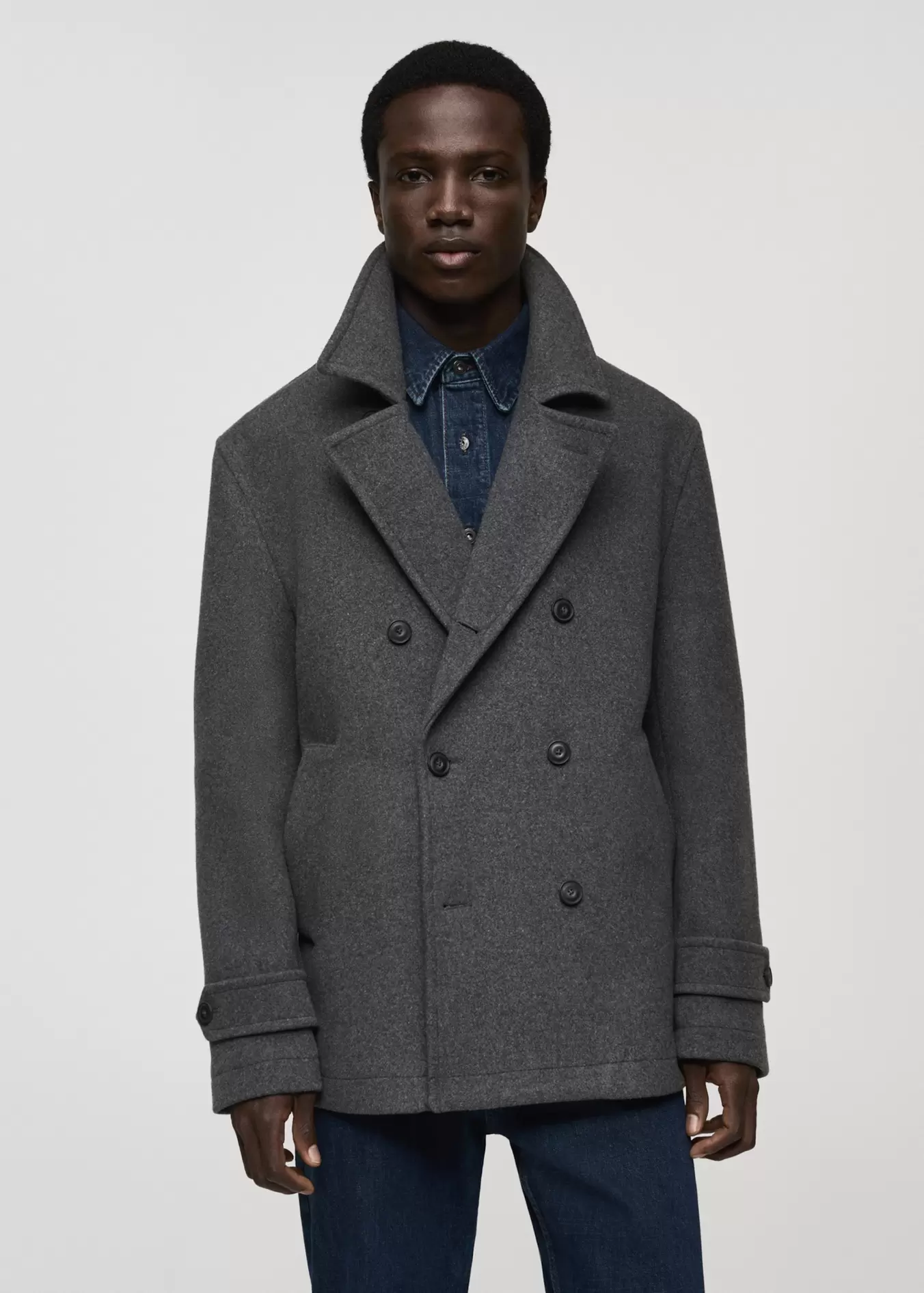 Wool double-breasted coat