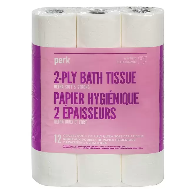 Perk 2-Ply Bathroom Tissue - 12 Pack