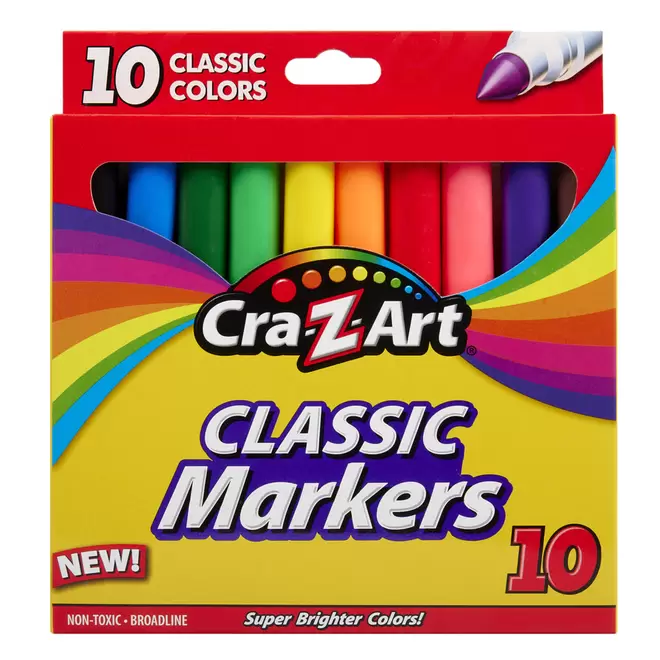 Cra-Z-Art Broadline Non-Toxic Washable Markers - 10 Pack