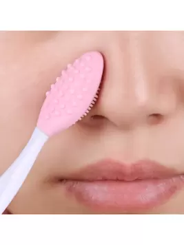 Silicone Nose Brush Clean To Black Head Brush Double Sided Soft Exfoliating Brush DIY Facial Skin Care Cleaning Rough Massage Tool For Men And Women Home Face Clean,Facial Brush,Bag,Organizer,Storage