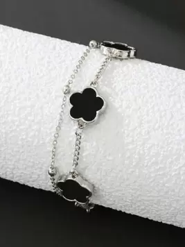 1pc Lucky Five-Leaf Clover Bracelet For Men, Suitable For Everyday Wear