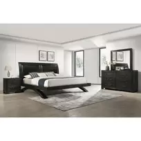 King Lenore Bed w/Dresser, Mirror, Nightstand
