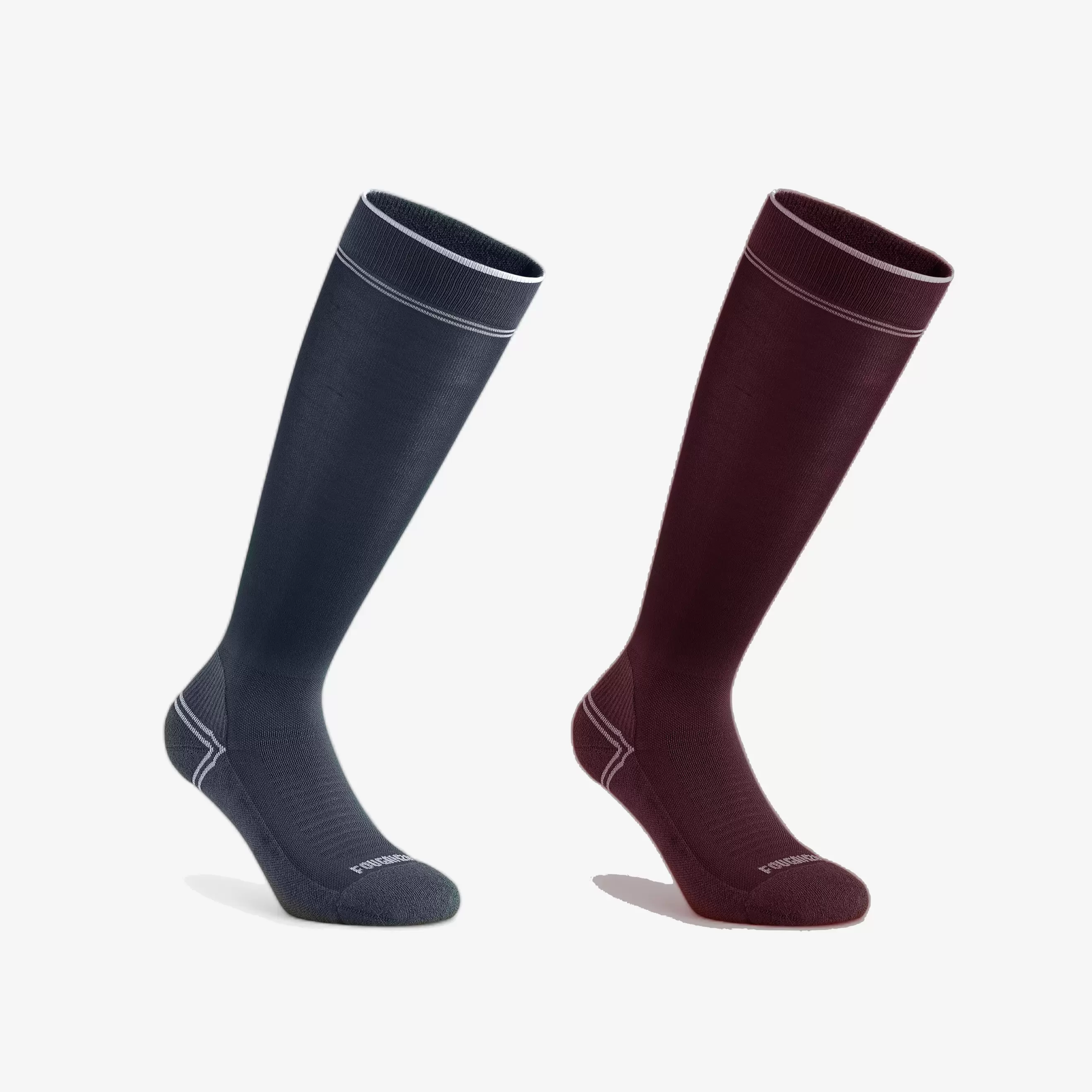 Extra Thin Horse Riding Socks Twin-Pack - Burgundy