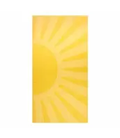 COTTON VELOUR SCULPTED JACQUARD BEACH TOWEL 32X62" YELLOW SUNSHINE