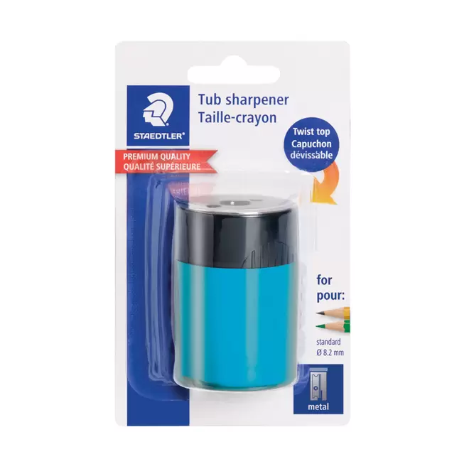 Staedtler Metal Sharpener with Cylindrical Receptacle - 1 Hole - 1 Pack