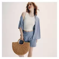 Linen Blend Pull-On Short