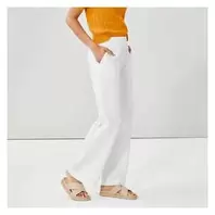 Linen Blend Wide Leg Pant