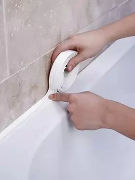5m Self-Adhesive Waterproof Caulk Tape, Easy To Apply, Sealant Suitable For Bathroom And Kitchen, Ideal For Bathroom Base, Tiles And Floors