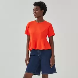 Peplum Cotton T-Shirt