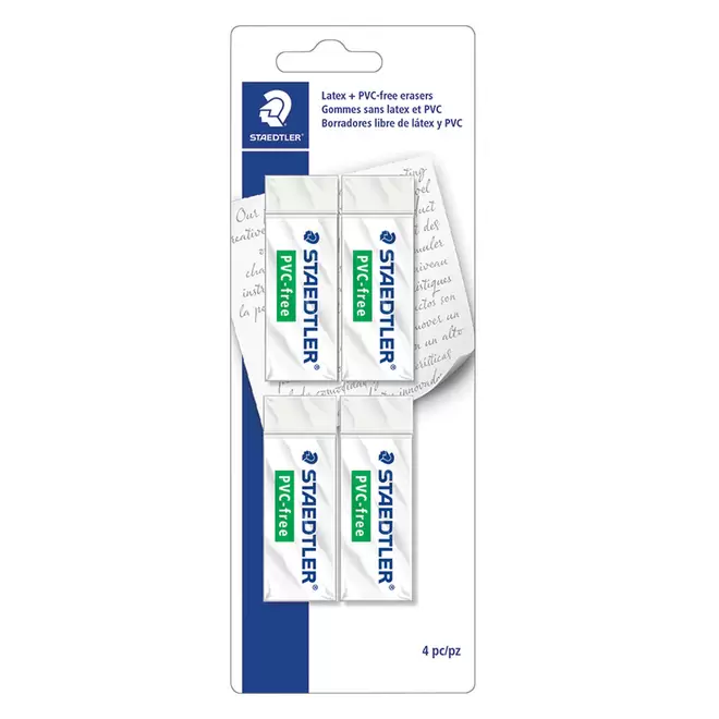 Staedtler PVC-Free Eraser Large - White - 4 Pack