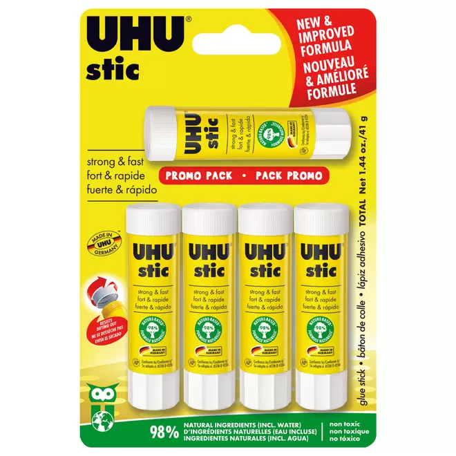 UHU Glue Stick - White 8.2g - 4 Pack