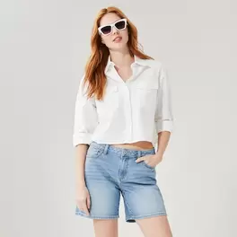 Light Wash Relaxed Fit Denim Short