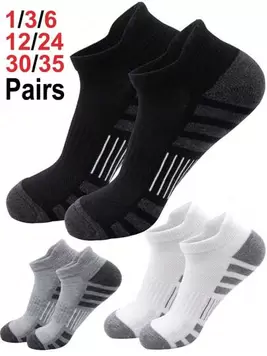 35Pairs Cushioned Ankle Socks For Men Athletic Running Socks Low Cut Casual Sports Sock Tab Short Socks For Men Women