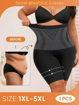 MEIYATING Plus Size High Waist Slimming Seamless Panties For Women, Tummy Control Briefs