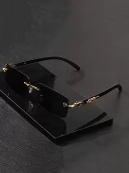 1 Pair Leopard Decorated Vintage Square Frame Glasses, Fashionable