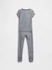 Kids Organic Brushed Cotton Gingham PJ Set