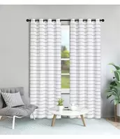 LAUREN TAYLOR ALBA STRIPED JACQUARD WINDOW PANELS AST 52X84"