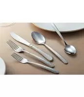 LAUREN TAYLOR 20PC DEAUVILLE FLATWARE SET STAINLESS STEEL