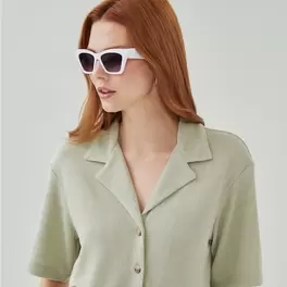 Button-Up Knit Shirt