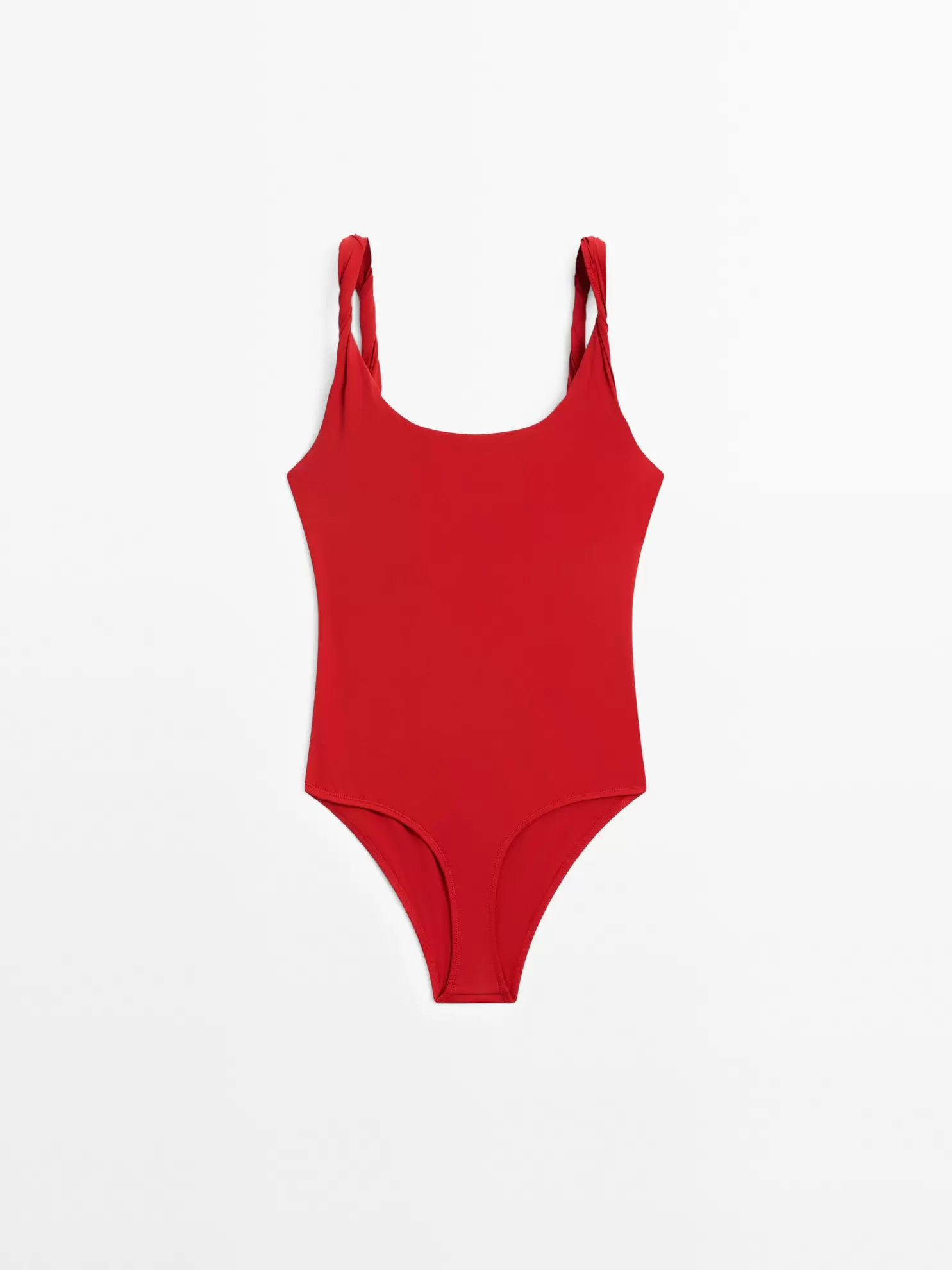 Swimsuit with rolled straps