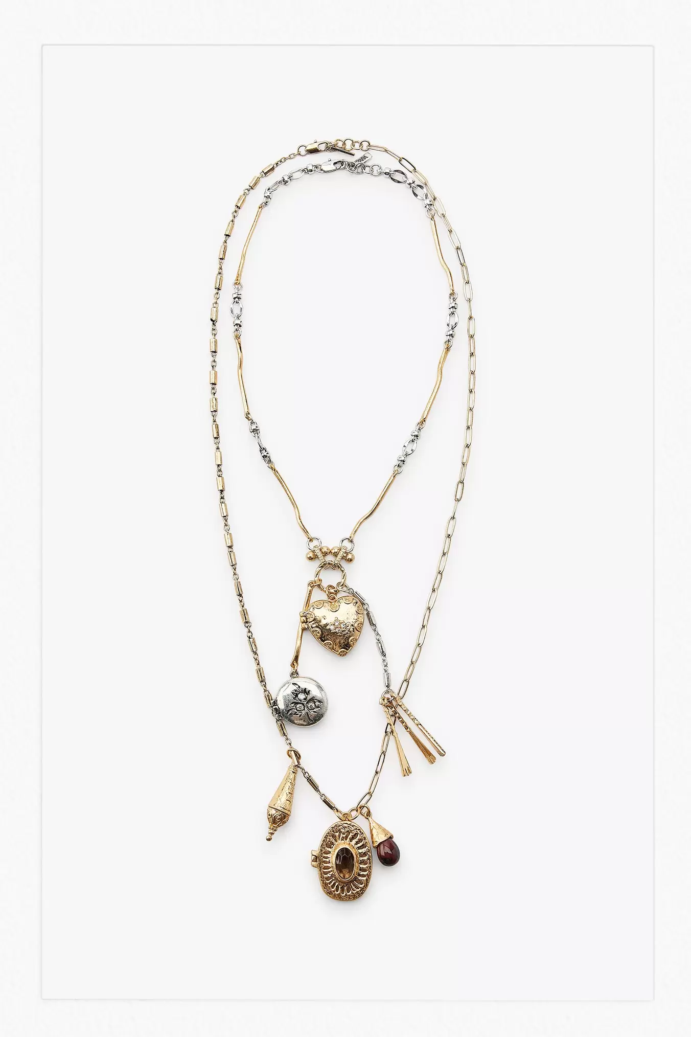 2-PACK OF CHARM AND BOX NECKLACES