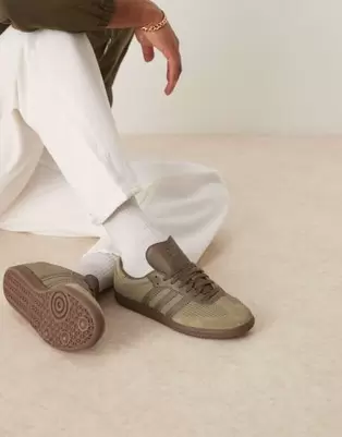 Adidas Originals Samba OG sneakers with crochet detailing in brown