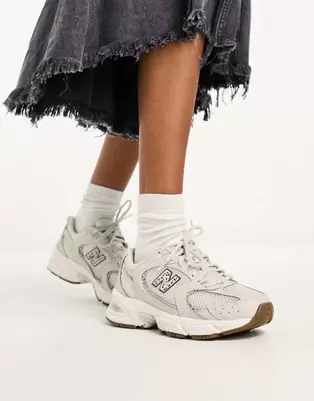 New Balance 530 sneakers in beige and leopard print