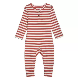 Rise Little Earthling Rib Romper - Dusty Cedar Stripe