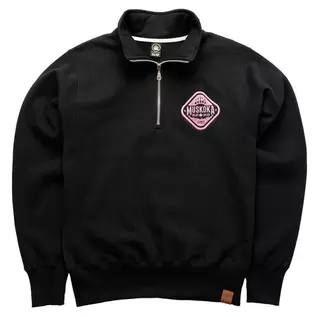 Ladies Quarter Zip in Black with Soft Pink
