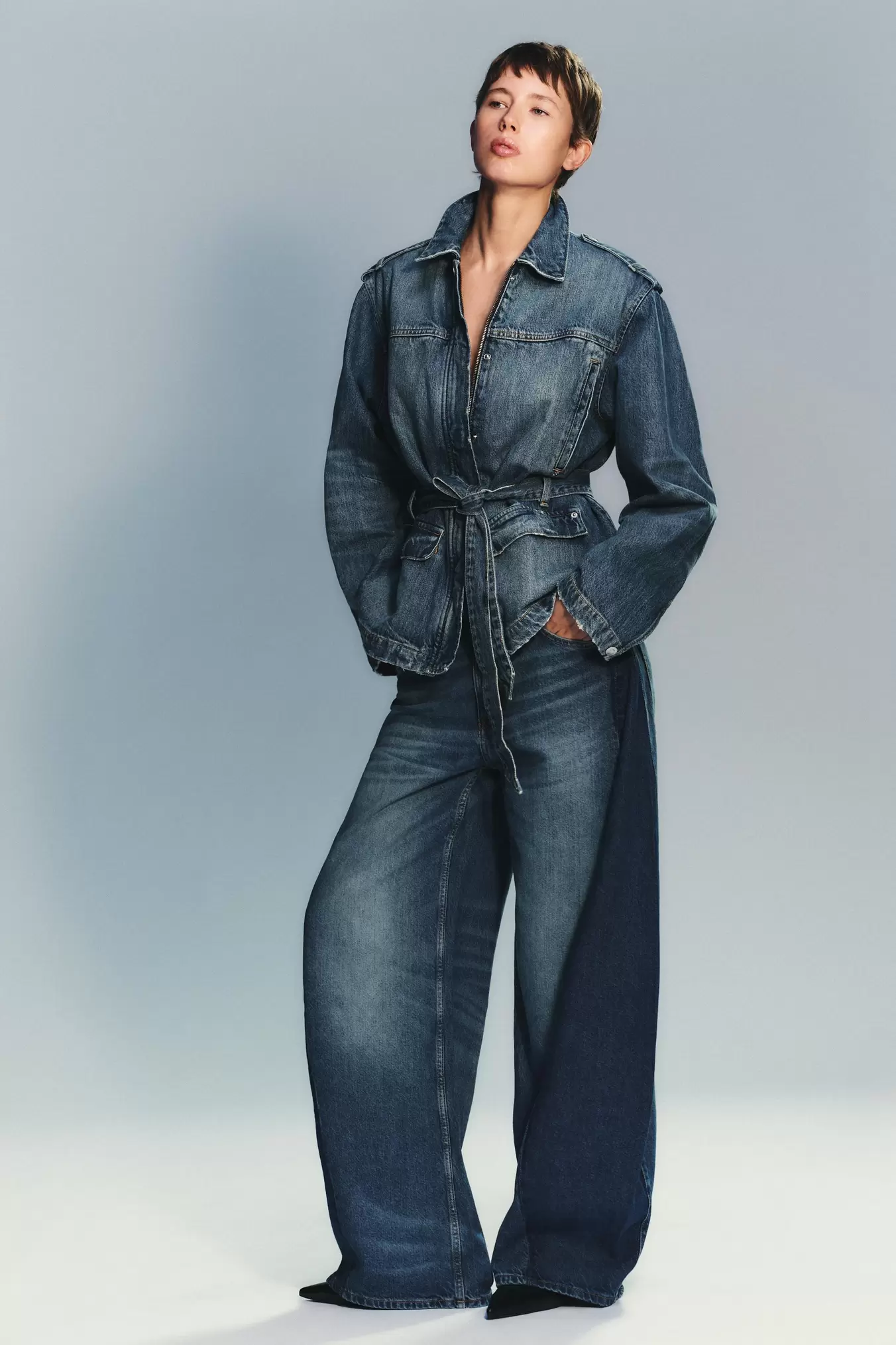 TRF LONG DENIM JACKET
