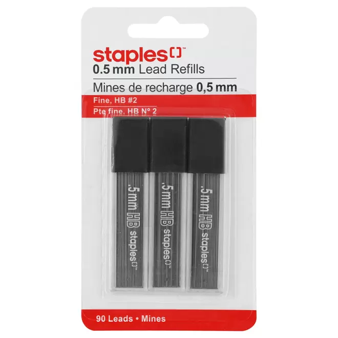 Staples Mechanical Pencil Lead Refills - 0.5mm - HB - 90 Leads