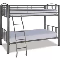 Heavy Metal Twin Bunk Bed w/ 12" Pillow Top Medium Plush Mattress