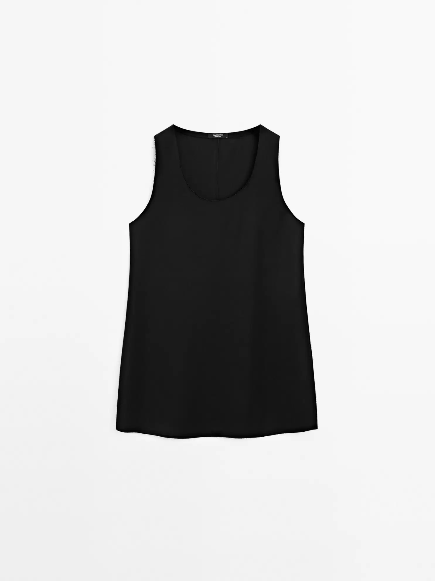 Long sleeveless satin blouse