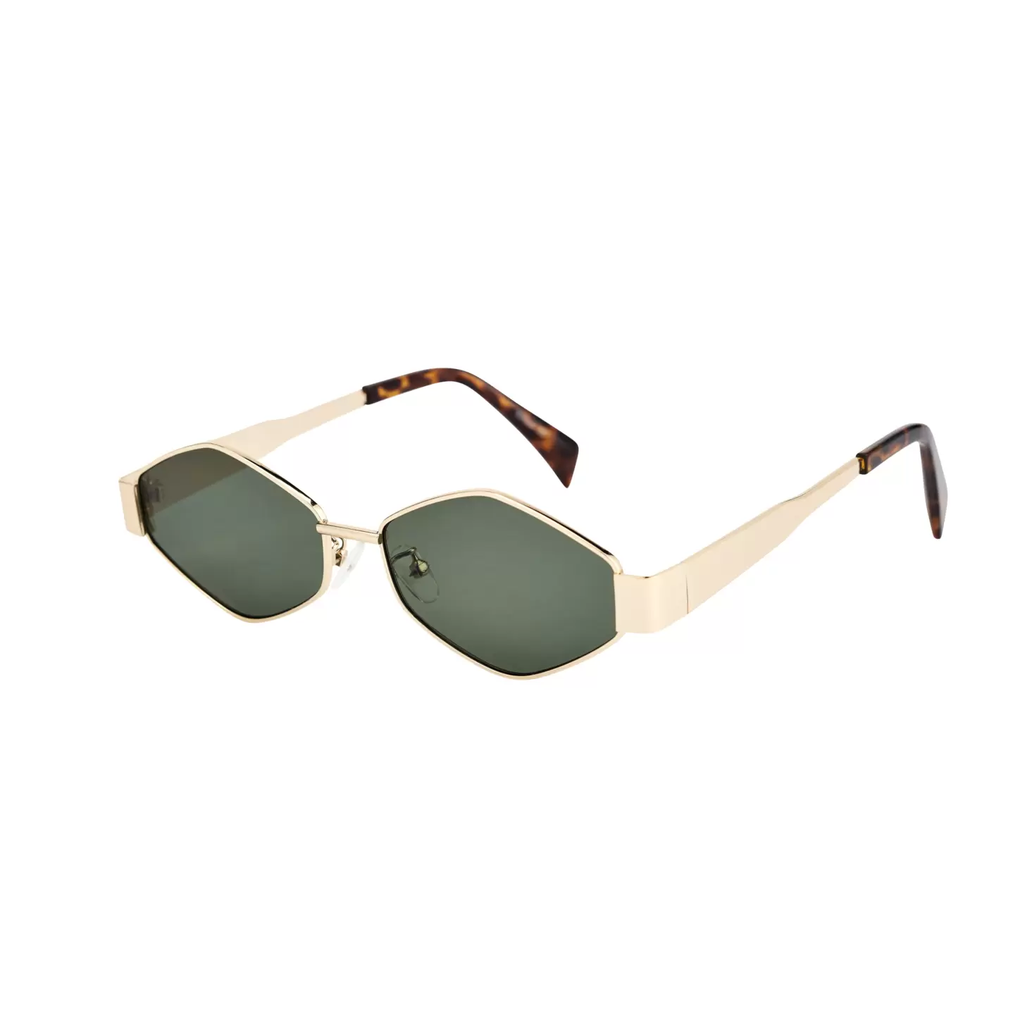 Geometric Green Tinted Sunglasses
