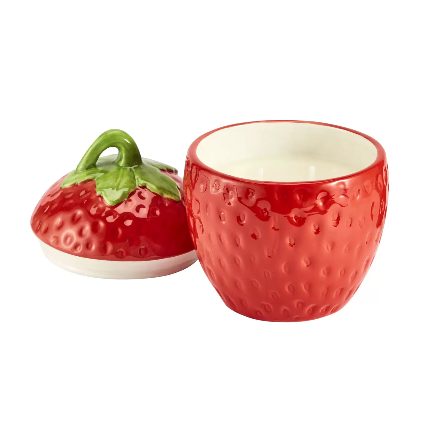 Ceramic Strawberry Candle