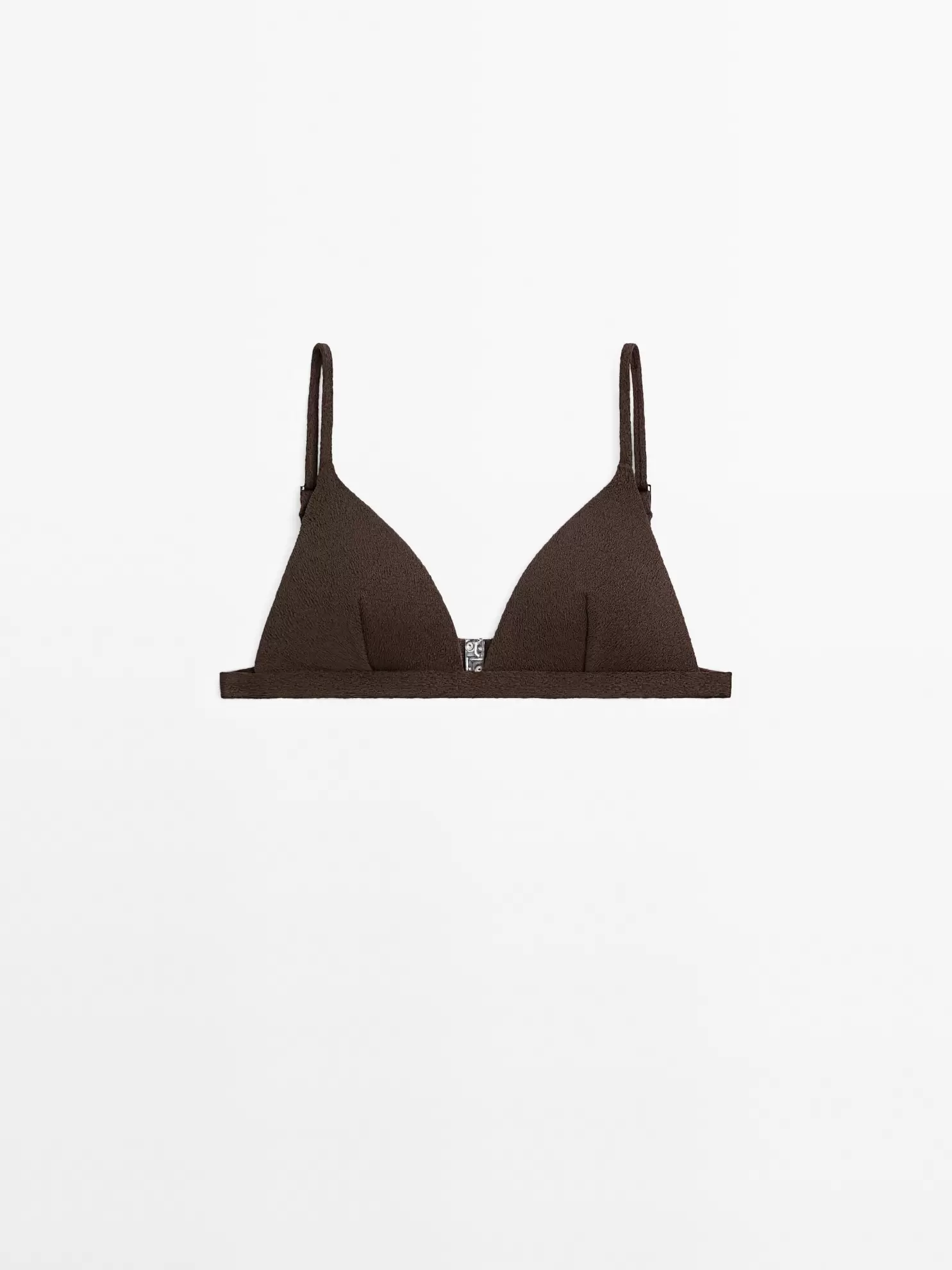 Textured triangle bikini top