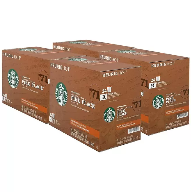 Starbucks Pike Place Roast Coffee K-Cup Pods - Medium - 96 Pack