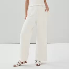 Textured Wide Leg Pant
