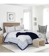 LAUREN TAYLOR HELSINKI QUILT SET BLUE