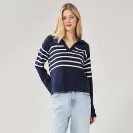 Stripe Collared Pullover