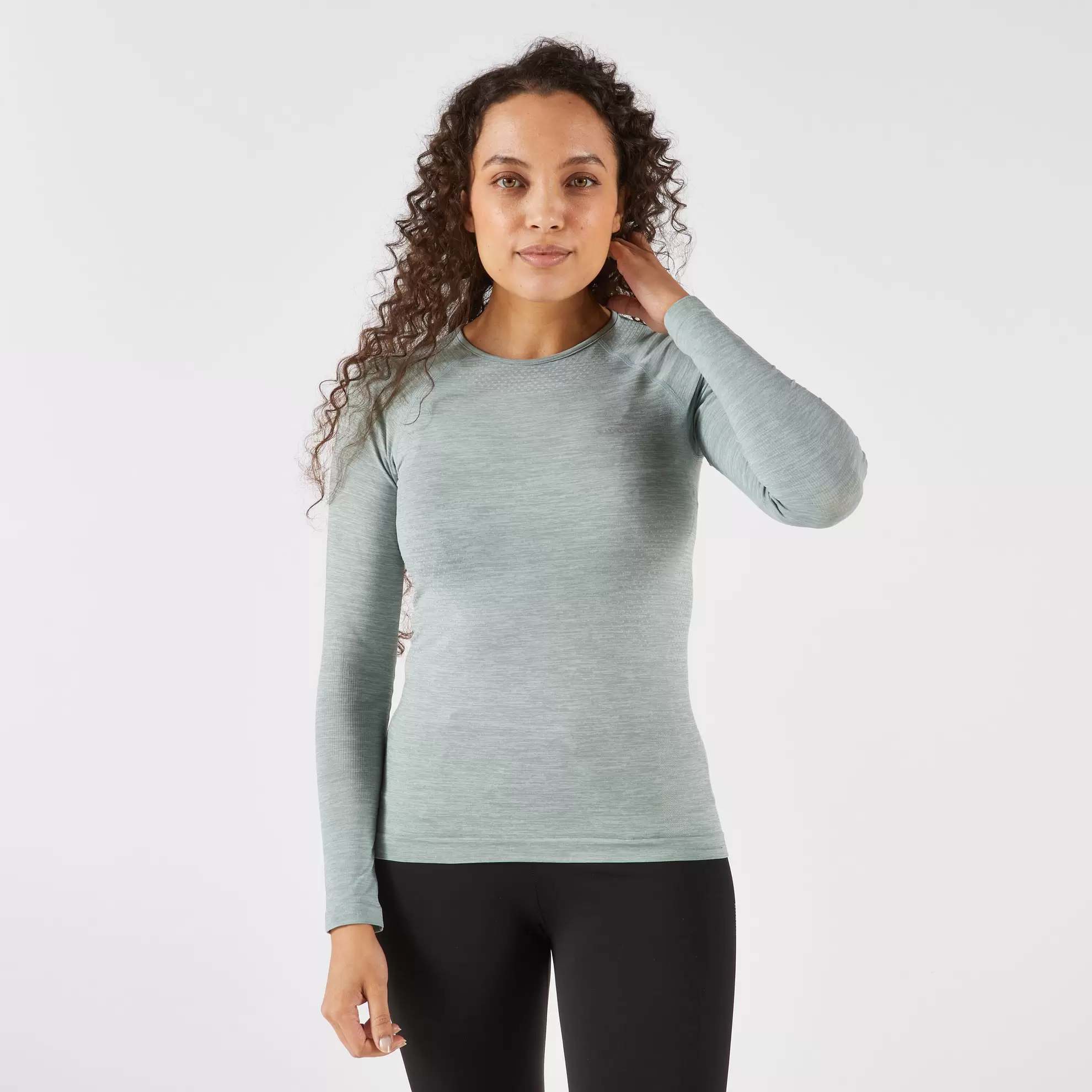 Women's Long-Sleeved Seamless Running T-Shirt, Run 500
