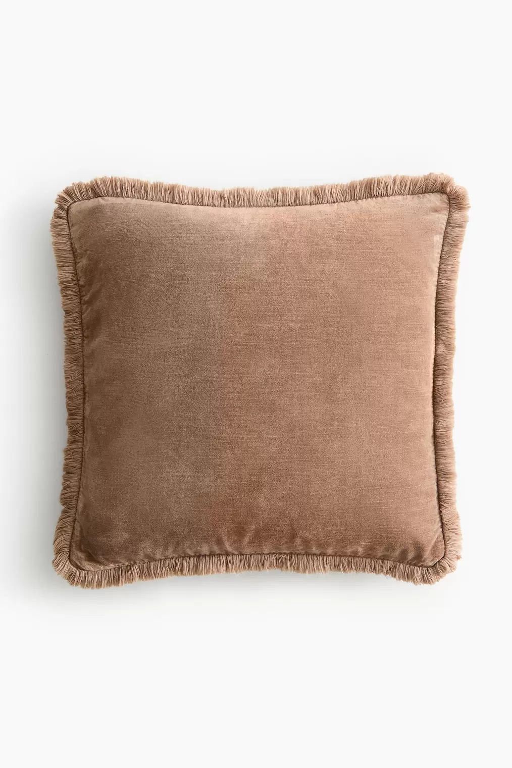Velvet Cushion Cover with Fringe