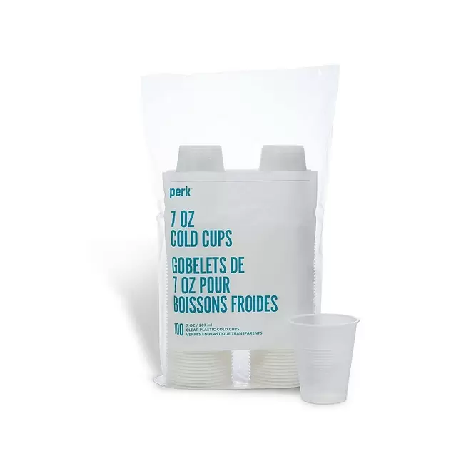 Perk 7 oz. Plastic Cold Cups - Clear - 100 Pack