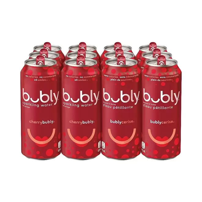 Bubly Cherry Sparkling Water King Cans - 12 Pack