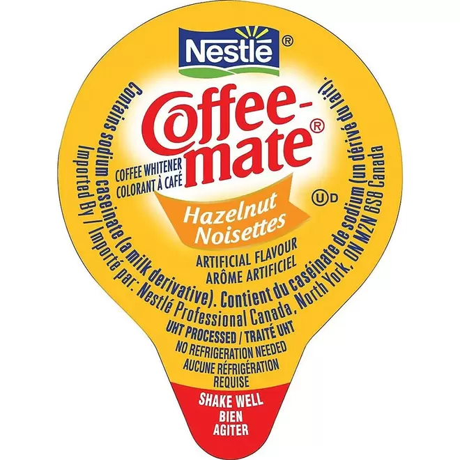 Nestle Coffee-mate Coffee Whitener Singles, Hazelnut, 180 Pack
