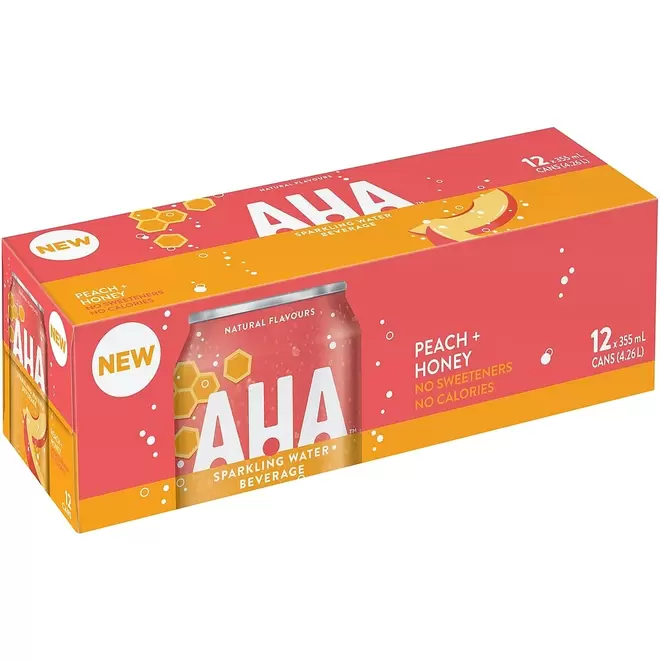 AHA Peach & Honey - 355mL - 12 Pack