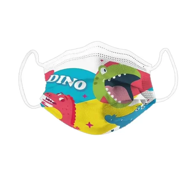 Orange River Kids 3 Layers Disposable Face Mask - Dinosaur Design - 10 Pack